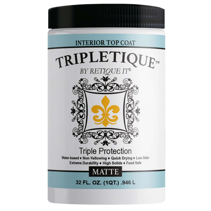 Retique It Tripletique Interior Topcoat protective coating applied to a surface, showcasing a clear, smooth sealant finish.