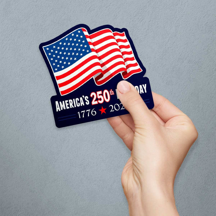 RetroPlanet - USA 1776 Flag Celebrate 250 Years Patriotic Die Cut Sticker