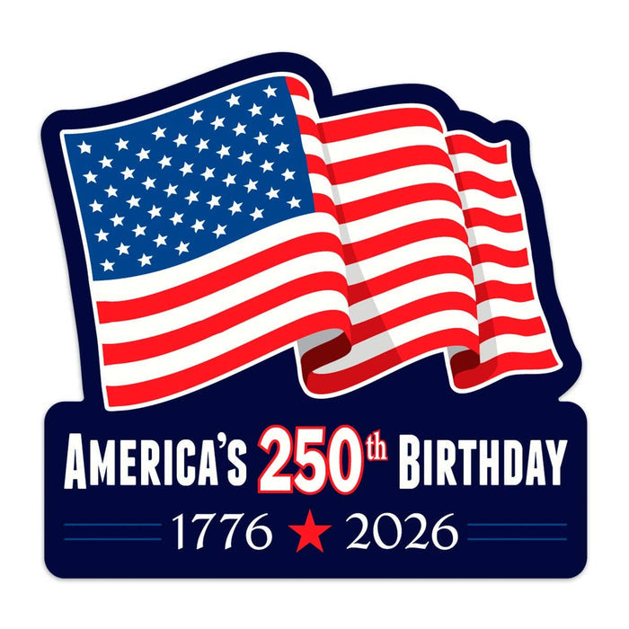 RetroPlanet - USA 1776 Flag Celebrate 250 Years Patriotic Die Cut Sticker