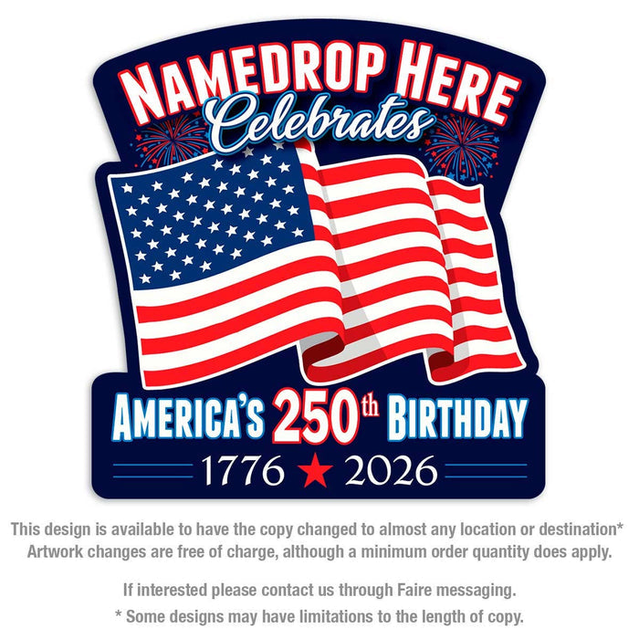 RetroPlanet - USA 1776 Flag Celebrate 250 Years Patriotic Die Cut Sticker