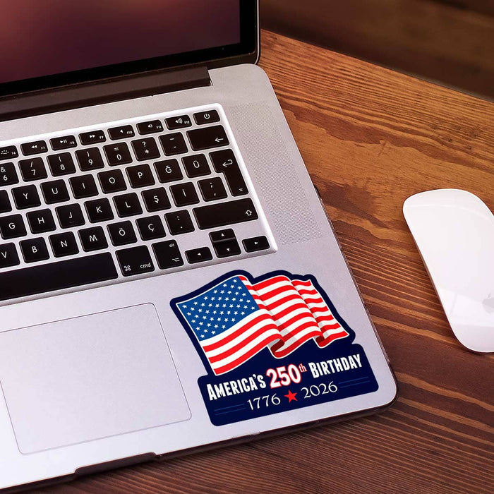 RetroPlanet - USA 1776 Flag Celebrate 250 Years Patriotic Die Cut Sticker