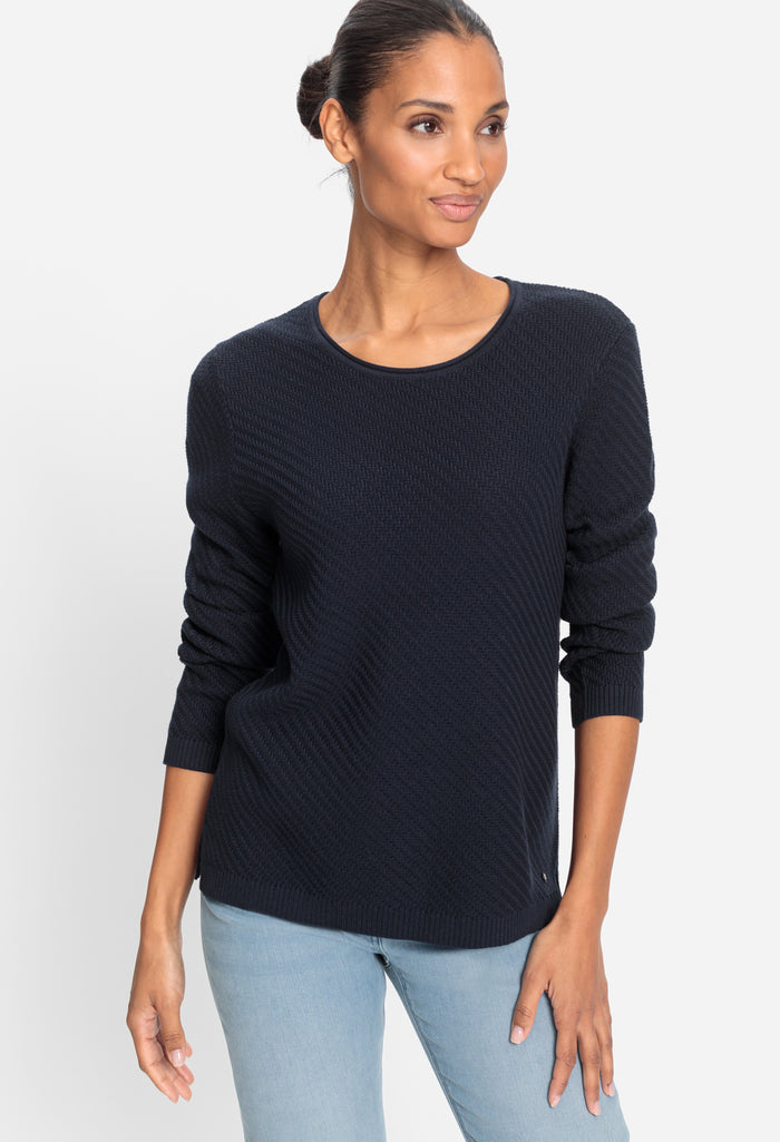 Ribbed Long Sleeve Knit Jumper