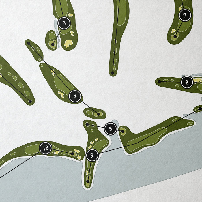 Rivers Edge Golf Club | Golf Course Print | Close+Up
