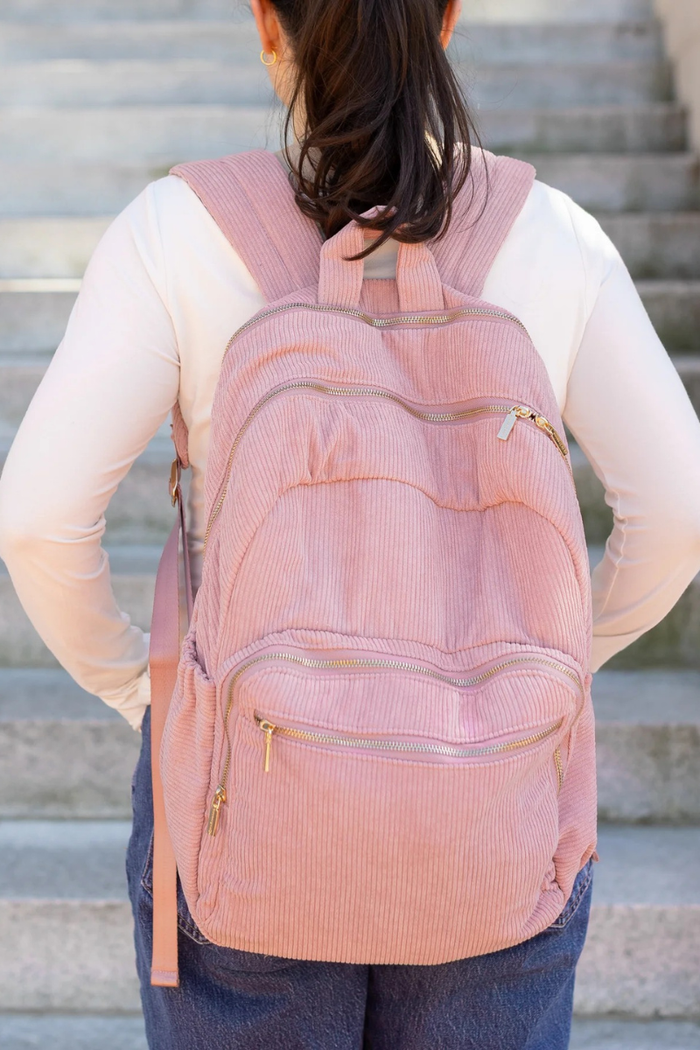 Rose Corduroy Backpack