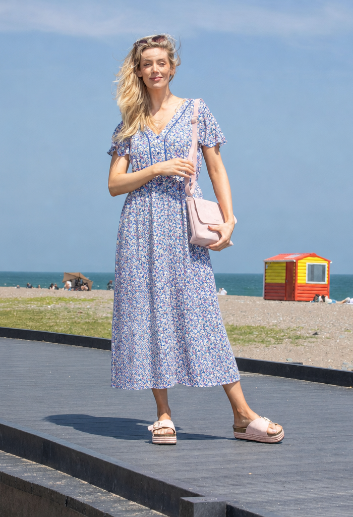 Rosemarine Ditsy Print Midi Dress
