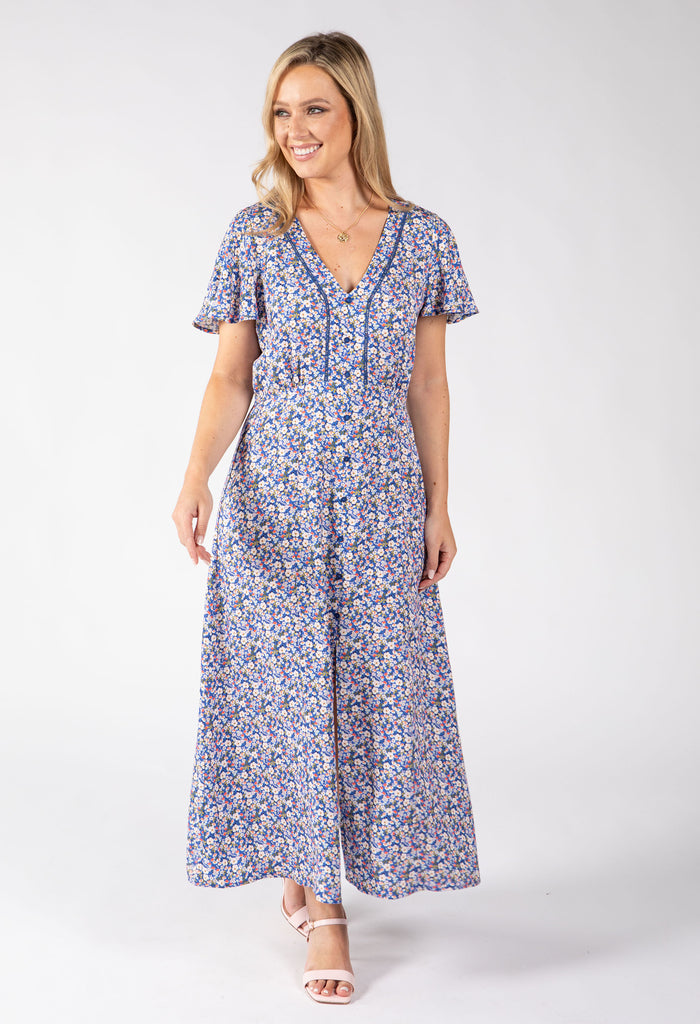 Rosemarine Ditsy Print Midi Dress