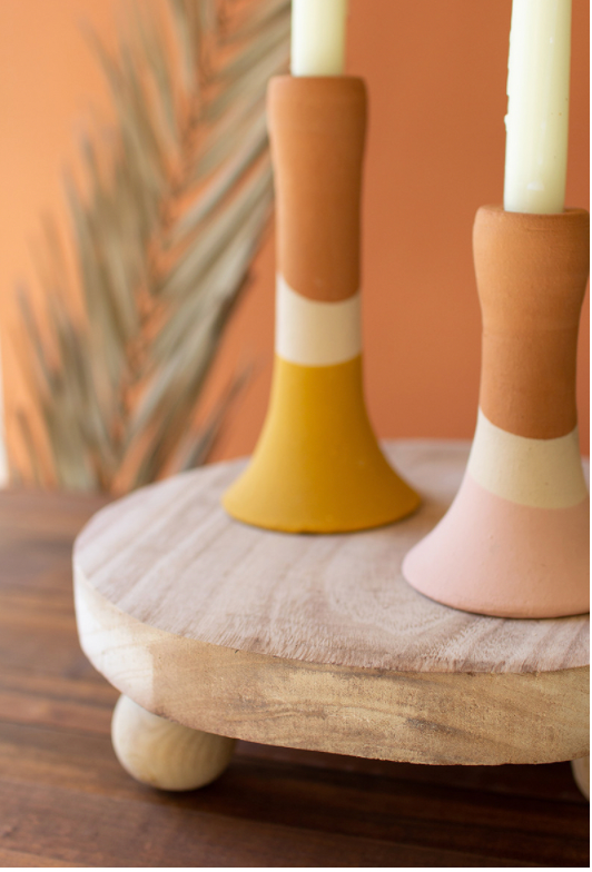 Round Wooden Risers w/ Ball Feet