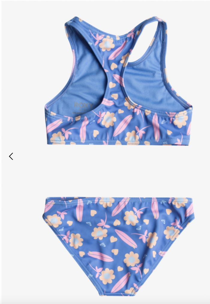 Roxy Lorem - Crop Top Two-Piece Bikini Set For Girls 2-7
