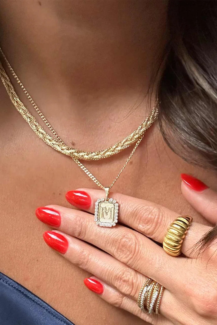 Royal Initial Card Necklace