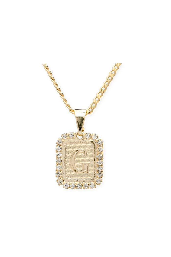 Royal Initial Card Necklace