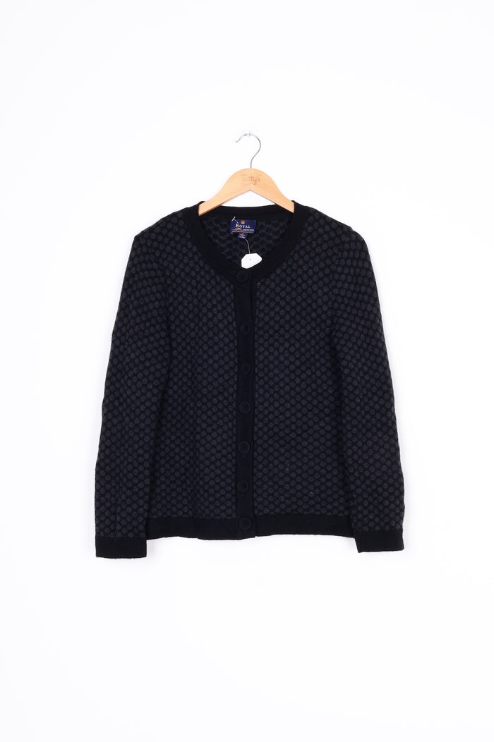royal merino Womens Black Cardigan Size S