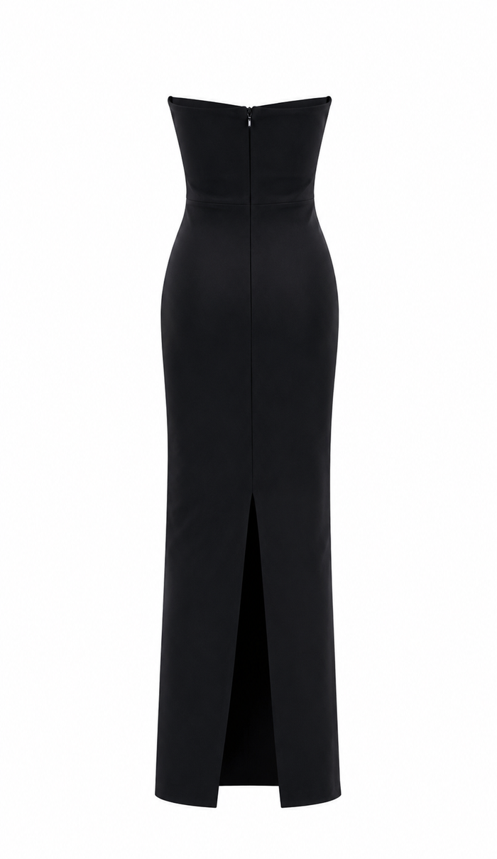 Royal Ruby Embellished Column Dress - Majesty