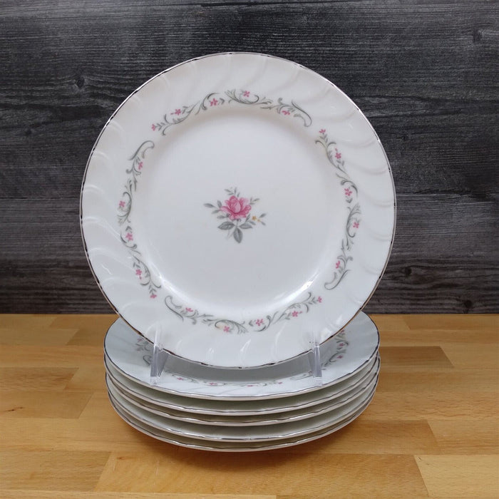 Royal Swirl Salad Plate Set of 6 Fine China of Japan 7 5/8" Kitchen Dinnerware