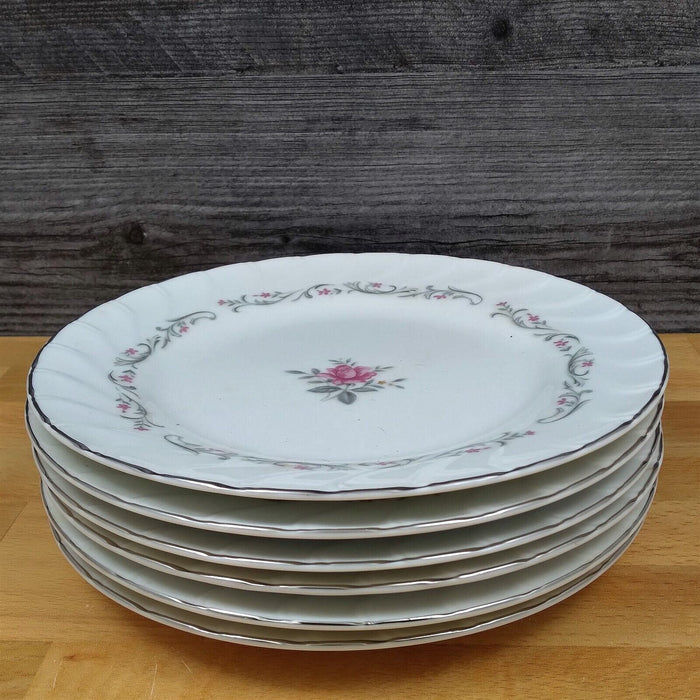 Royal Swirl Salad Plate Set of 6 Fine China of Japan 7 5/8" Kitchen Dinnerware