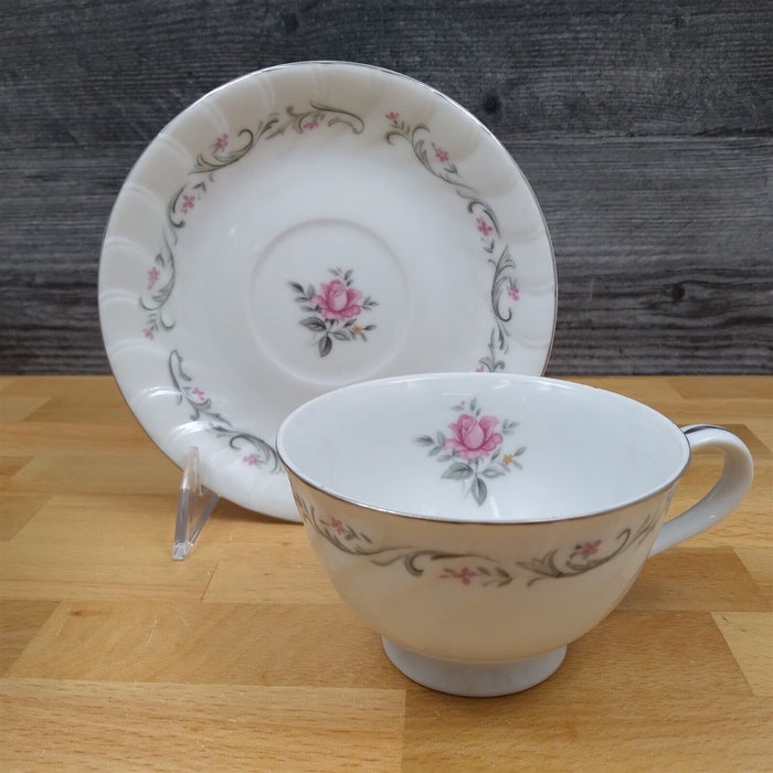 Royal Swirl Saucer Tea Cup Set of 3 Pink Rose Flower Fine China Japan Coffee Mug