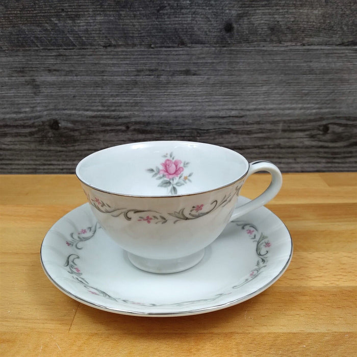 Royal Swirl Saucer Tea Cup Set of 3 Pink Rose Flower Fine China Japan Coffee Mug