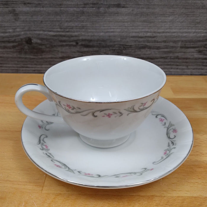 Royal Swirl Saucer Tea Cup Set of 3 Pink Rose Flower Fine China Japan Coffee Mug