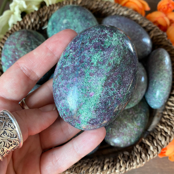 Ruby in Fuchsite Palm Stone