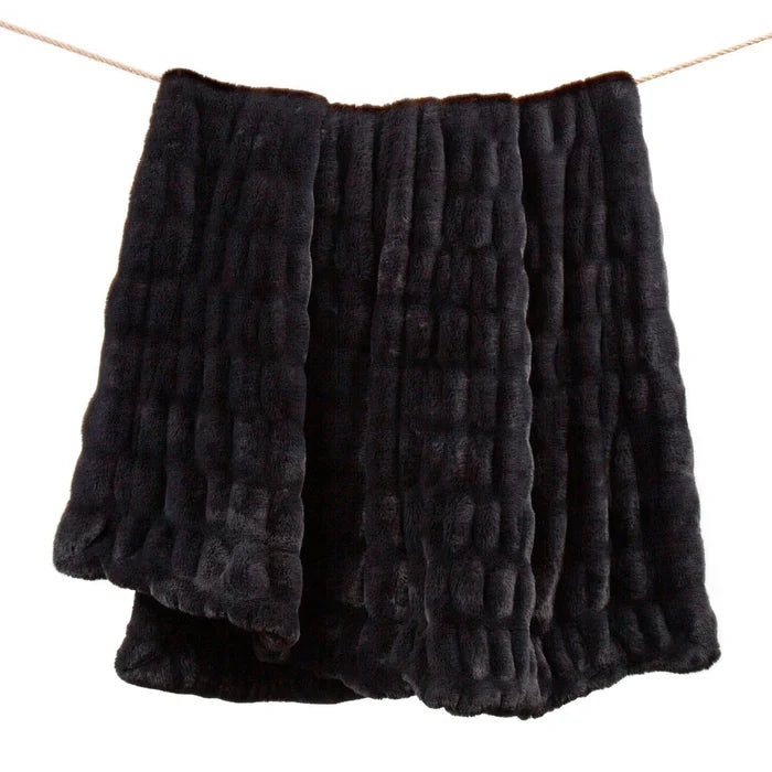 Ruched Rabbit Double-Sided Throw (Mult Styles)