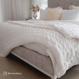 Ruched Rabbit Double-Sided Throw (Mult Styles)