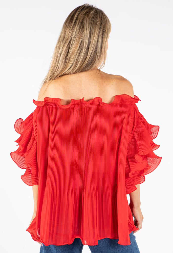 Ruffle Pleated Blouse