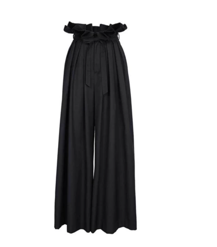 Ruffle Waist Wide-Leg Pants - Belle