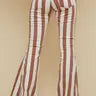 Rust Washed Stripe Flared Bottoms