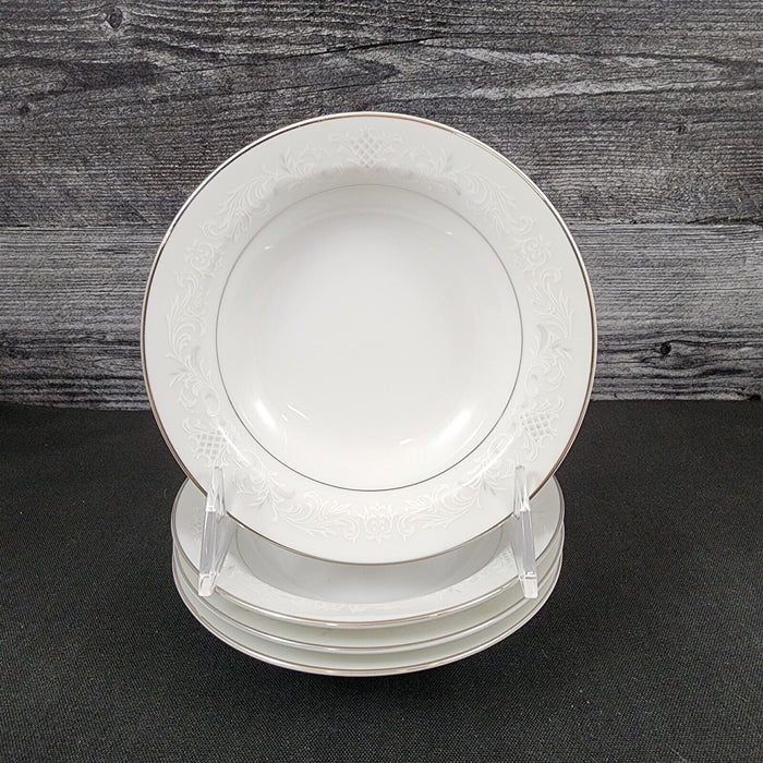 Sango Florence Set of 4 Sauce Dessert Fruit Bowl 5 1/2" Gray Scrolls Japan 3646