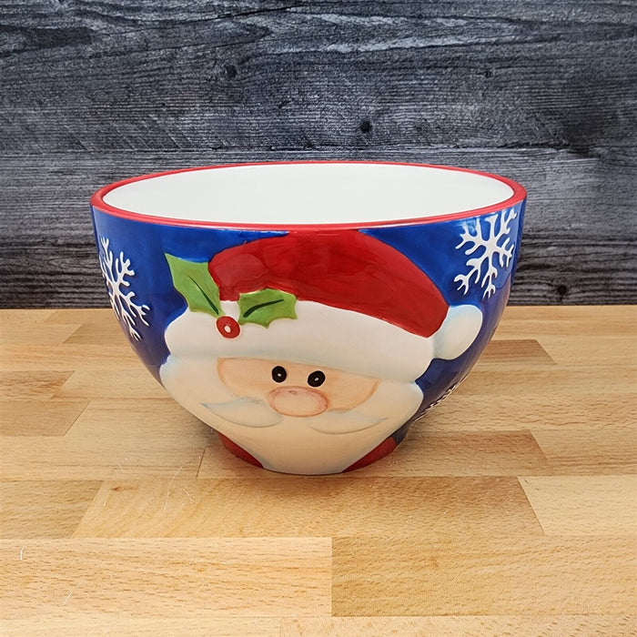 Santa Bowl Decorative Holiday Winter Snowflakes