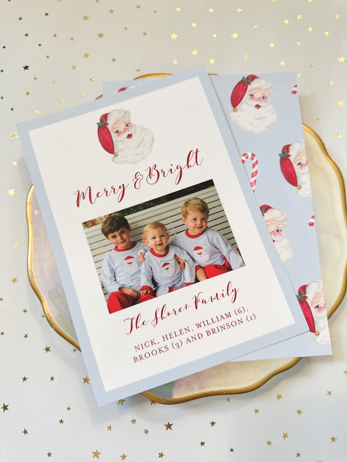 Santa + Candy Cane Christmas Card