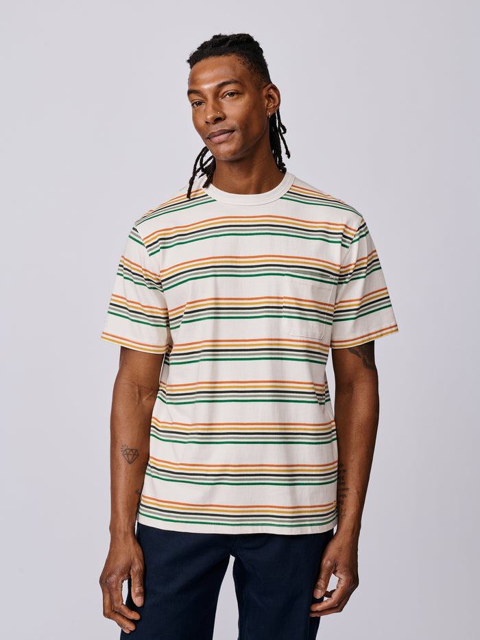 Aubin Multi Stripe Santon Relaxed T-Shirt | T-Shirt