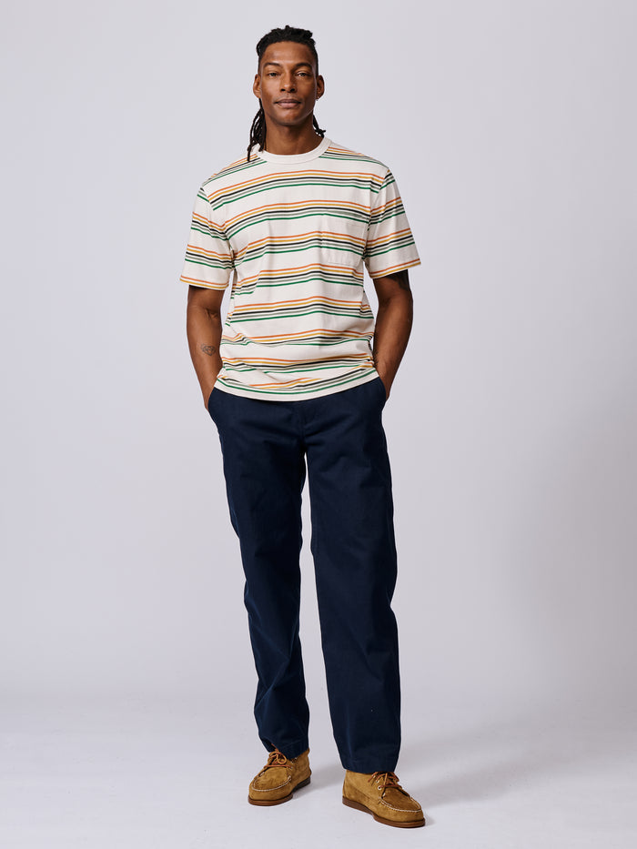 Aubin Multi Stripe Santon Relaxed T-Shirt | T-Shirt