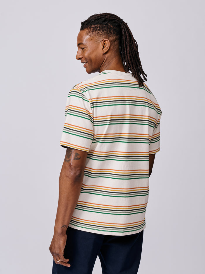 Aubin Multi Stripe Santon Relaxed T-Shirt | T-Shirt