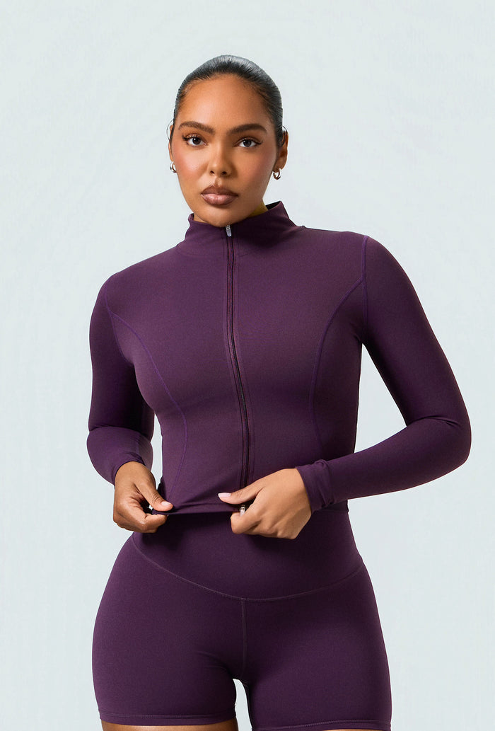 Sculpt Zip Long Sleeve - Plum