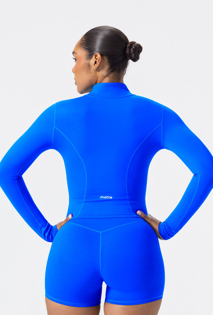 Sculpt Zip Long Sleeve - Santorini