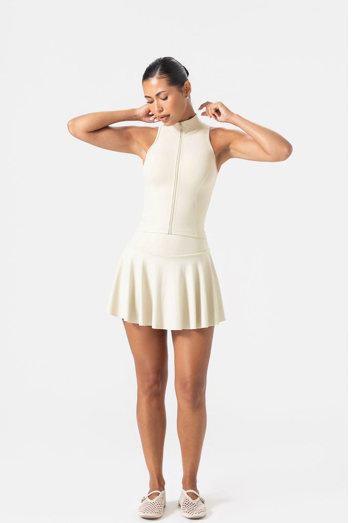 Sculpt Zip Tank - Vanilla