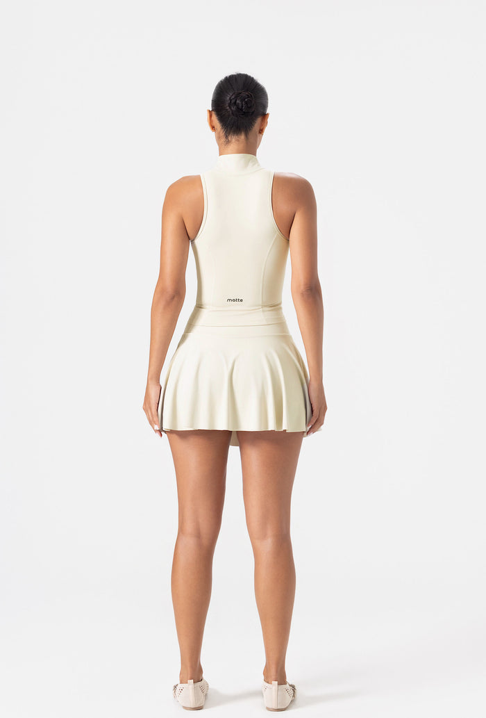 Sculpt Zip Tank - Vanilla