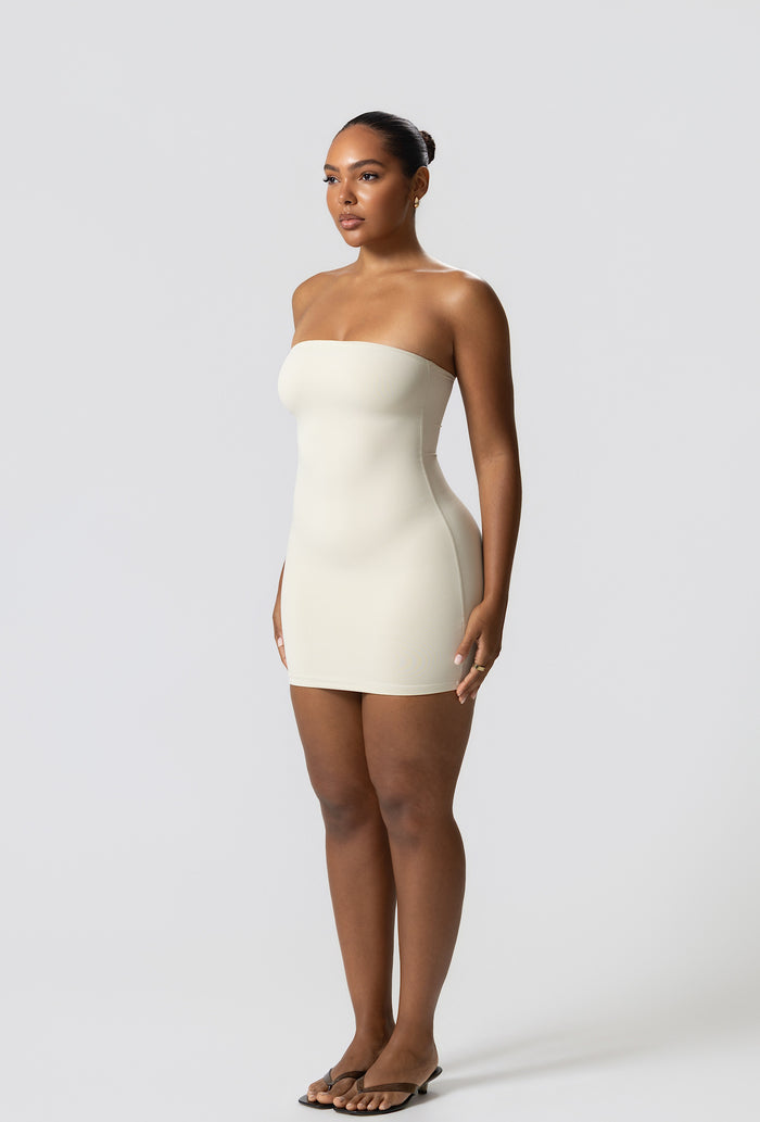 Sculpting Tube Mini Dress- Vanilla