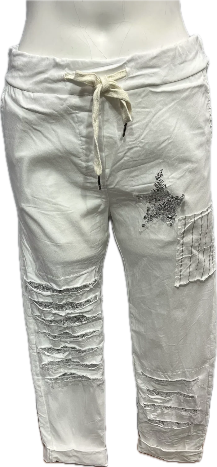 Sequin Star Stretch Pants