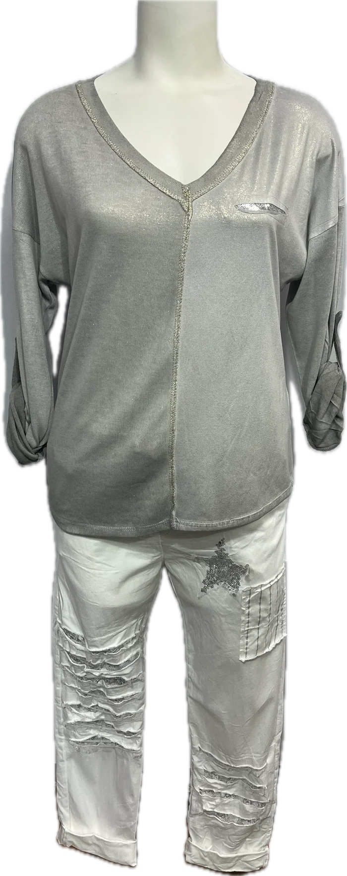 Sequin Star Stretch Pants