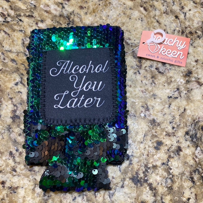 Sequin Tall Can/Bottle Koozie -assorted