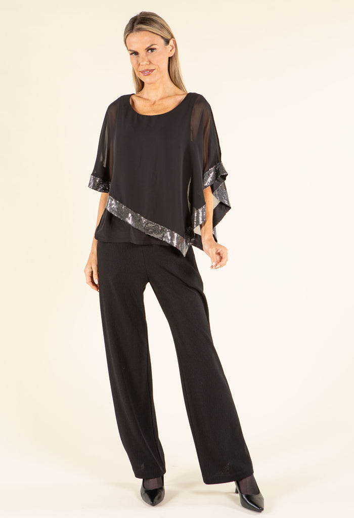 Sequin Trim Blouse