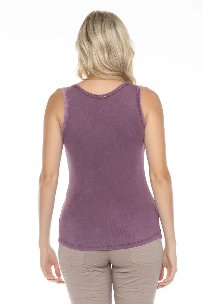 Sequin V-Neck Tank Tops-Assorted)