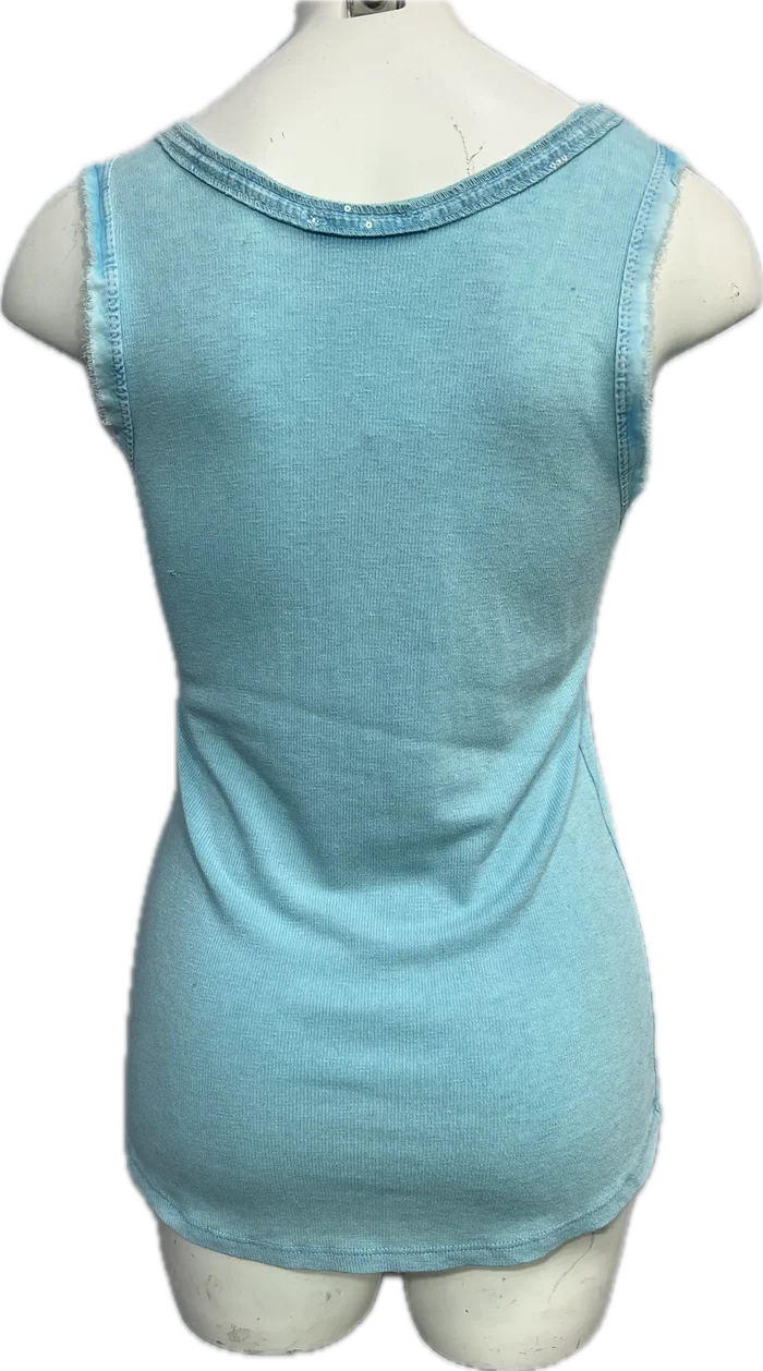 Sequin V-Neck Tank Tops-Assorted)