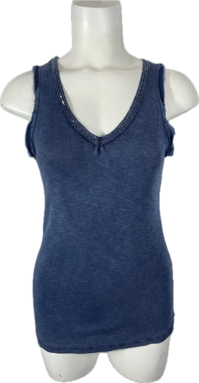 Sequin V-Neck Tank Tops-Assorted)