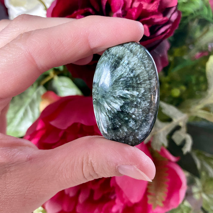 Seraphinite Palm Stone
