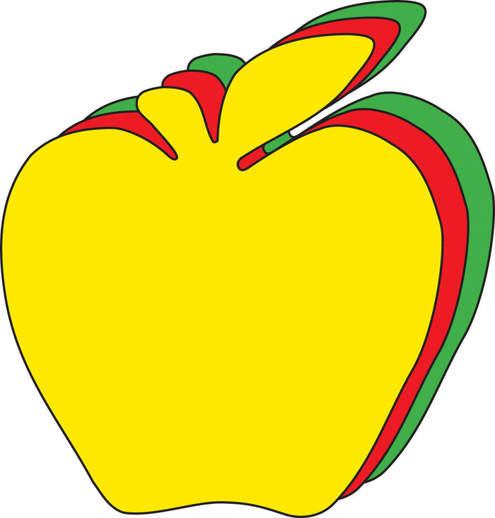 Tri-color apple cut-outs perfect for classroom bulletin board displays