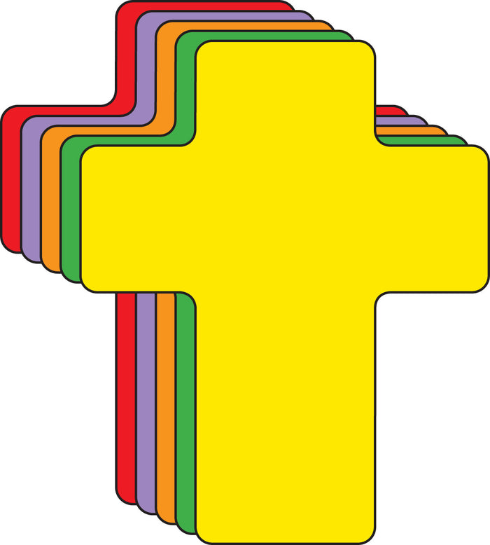 Multicolor cross cut-outs, 5.5 inches, 31 acid-free sheets
