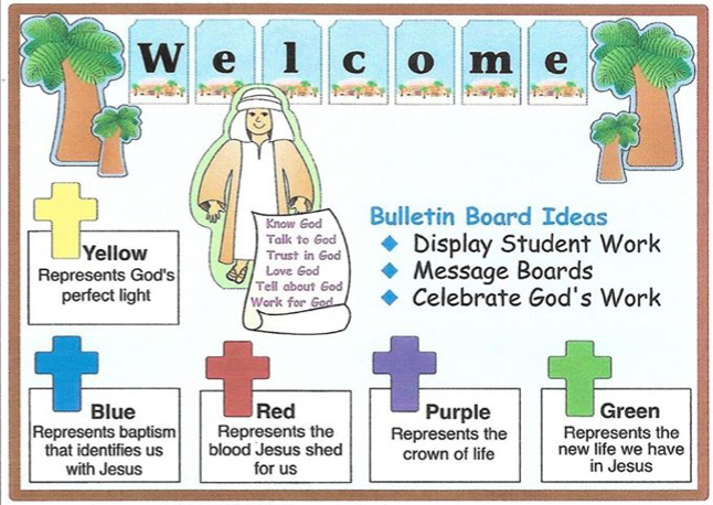 Vivid cross cut-outs, ideal for classroom and bulletin boards