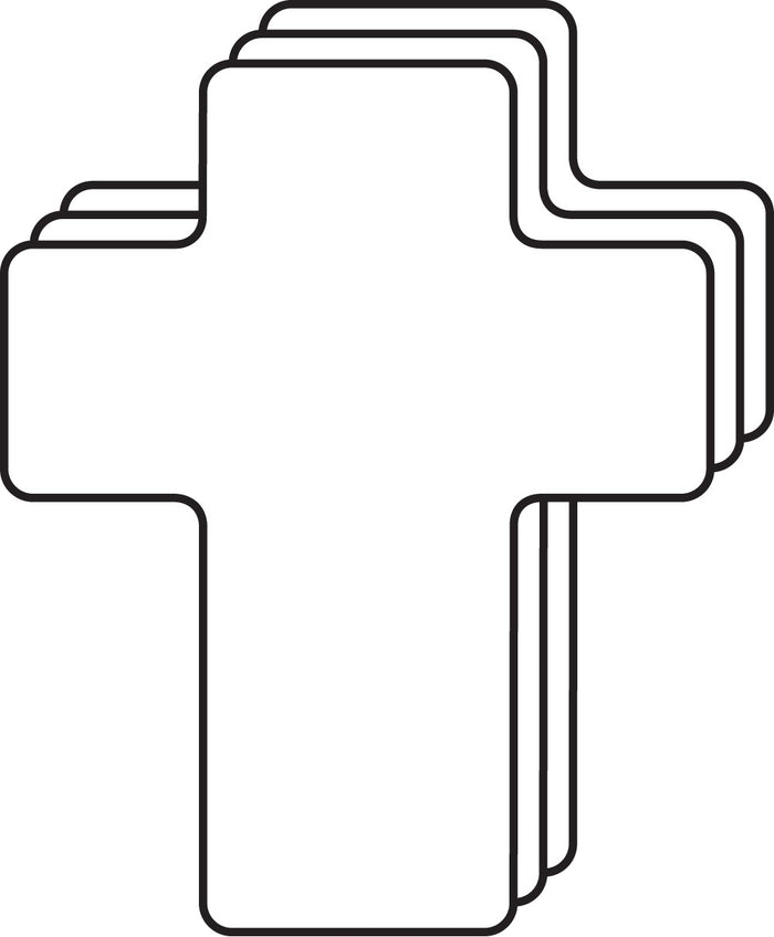 Single-color cross shapes, ideal for crafts and classroom activities